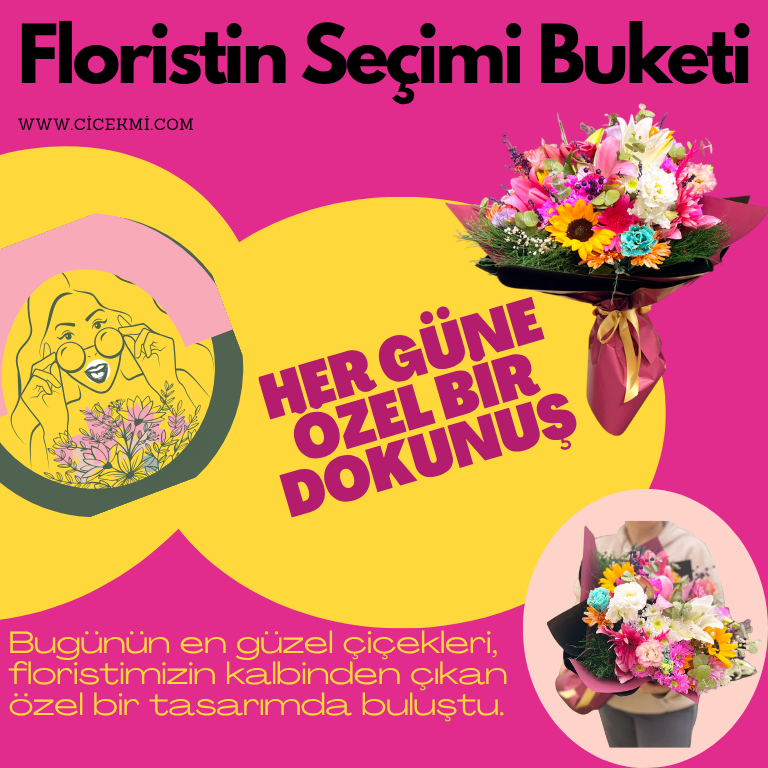 Günün en taze çiçekleriyle hazırlanan “Floristin Seçimi Buketi”. Lilyum ve papatya temelli özel tasarım. Aynı gün teslimat: Başiskele, İzmit, Gölcük.
