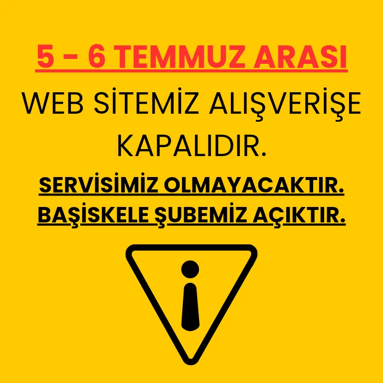 5,6 temmuz arası web sitemiz alışverişe kapalı olacaktır. 7 Ağustos salı günü itibarıyla online alışveris açılacaktır.