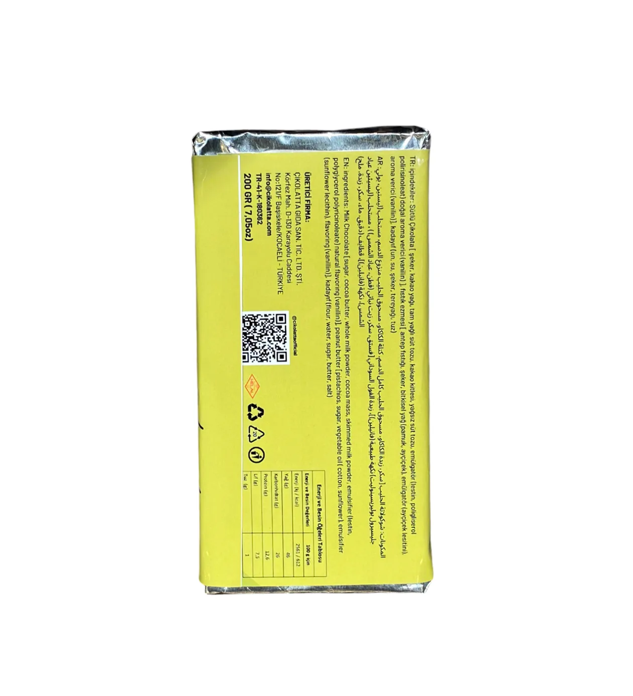 Meşhur Özel Çikolatta Dubai Çikolatası 200 gr