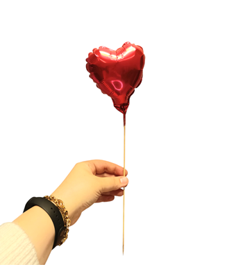 Kırmızı Kalp Çubuk Balon