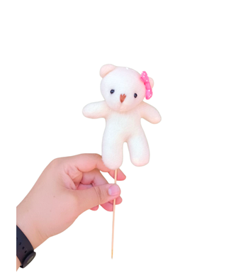 Pembe Kurdeleli Minik Peluş Ayıcık