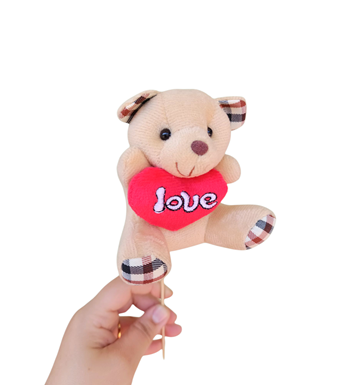 Love Yazılı Minik Anahtarlıklı Peluş Ayıcık