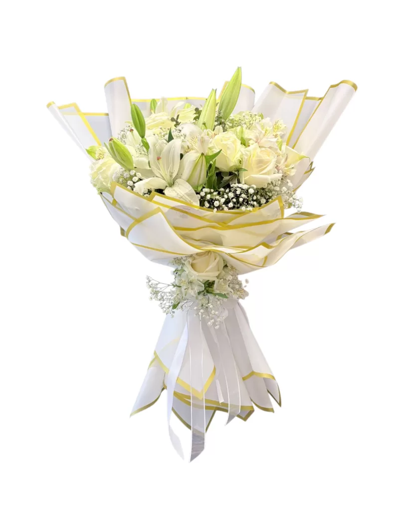 Exclusive White Lilyum & Gül Buketi