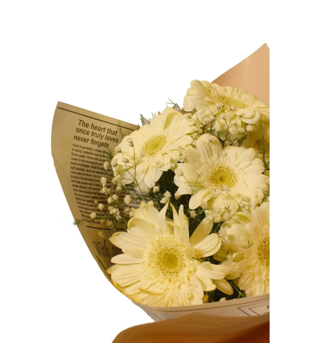 Soft Buket Kağıdında 7 Beyaz Gerbera Buketi